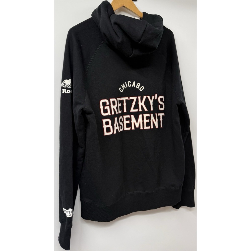 ROOTS Gretzky's Basement 99 Black Hoodie Sweatshirt Men SZ Limited Edition NWT - Picture 4 of 9